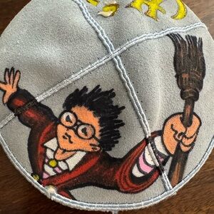 Hand Painted Harry Potter Suede Baby Blue Yarmulke